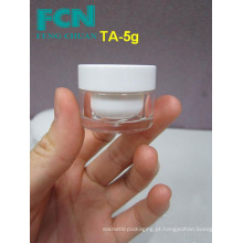Taiwan marca marca de luxo acrílico mini dupla parede cosmética amostra jar 5ml
